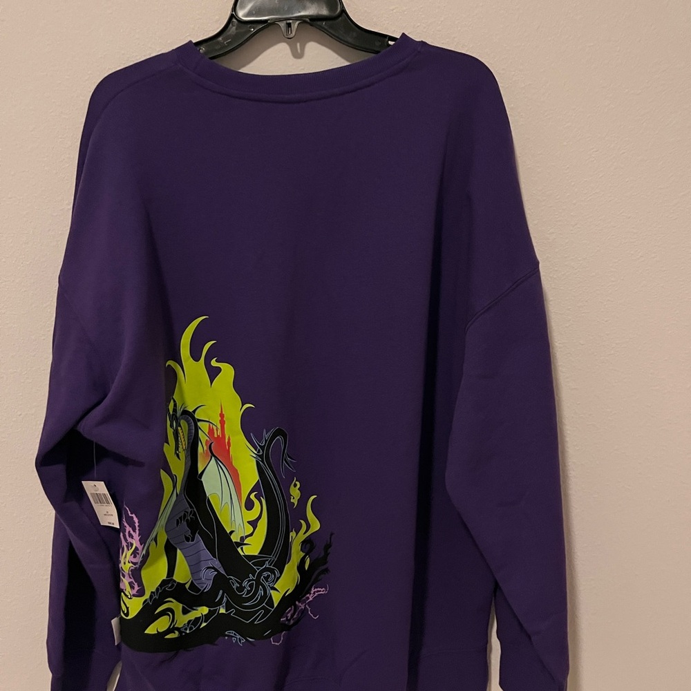 Disney Parks Maleficent Walt Disney World purple pullover crewneck sweatshirt. - Picture 6 of 7